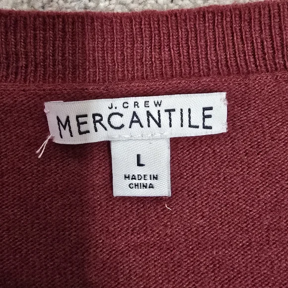 J. Crew Mercantile Red Crew Neck Sweater L Minimalist - Picture 10 of 10